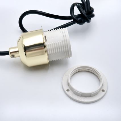 Pendel HARMA 1xE27/15W/230V diameter 20 cm hvid/guldfarvet