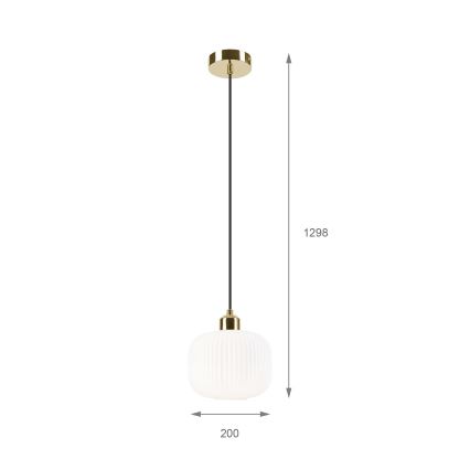 Pendel HARMA 1xE27/15W/230V diameter 20 cm hvid/guldfarvet