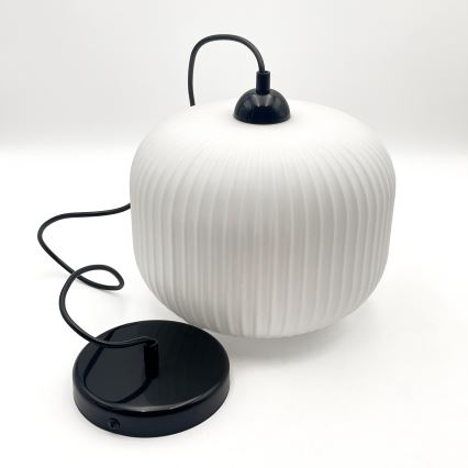 Pendel HARMA 1xE27/15W/230V diameter 20 cm hvid/sort