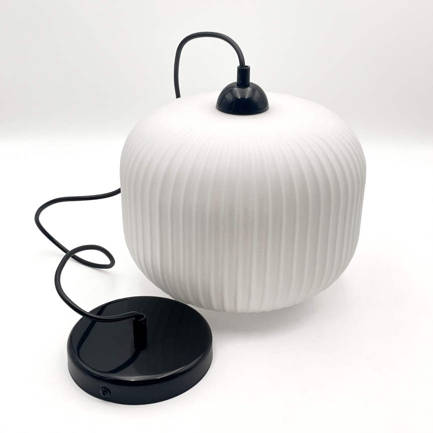 Pendel HARMA 1xE27/15W/230V diameter 20 cm hvid/sort