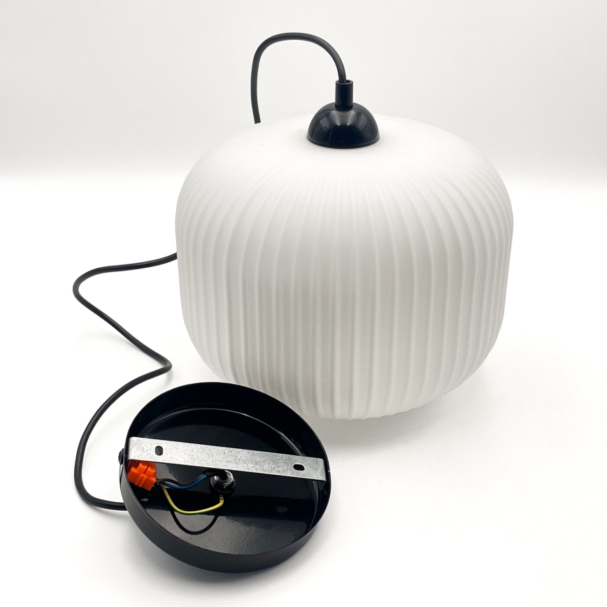 Pendel HARMA 1xE27/15W/230V diameter 20 cm hvid/sort