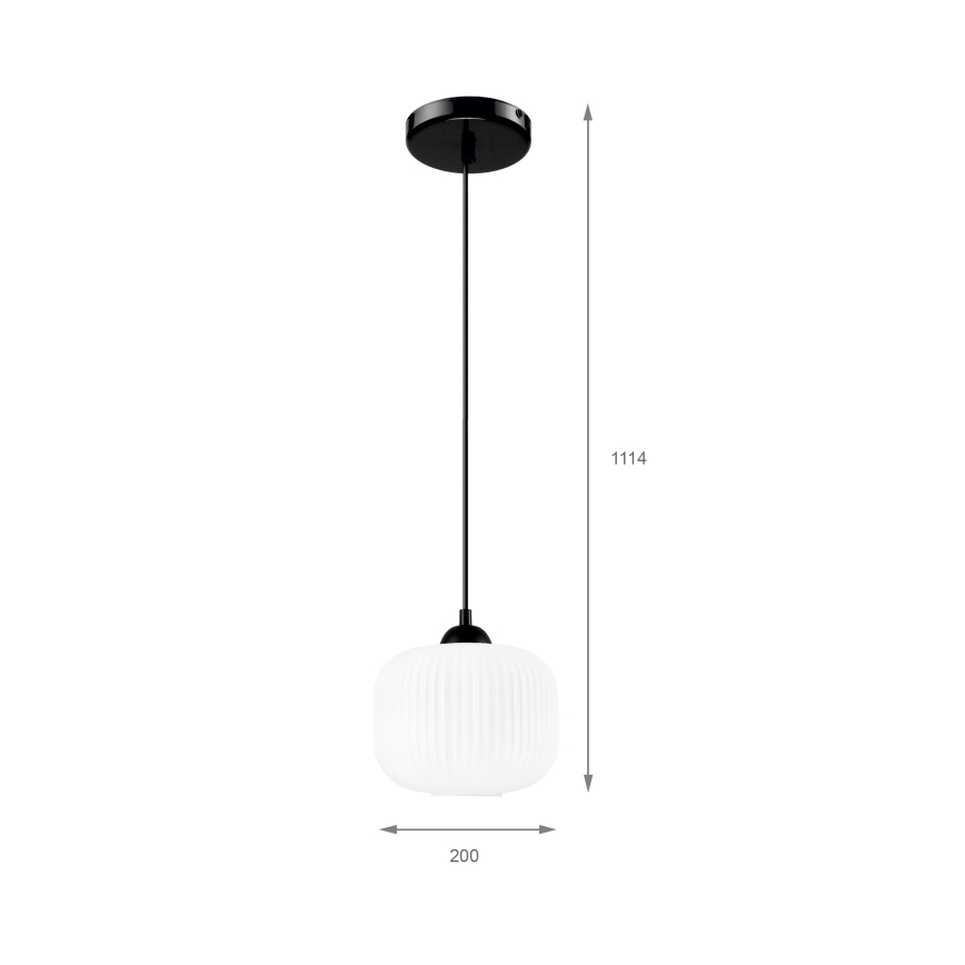 Pendel HARMA 1xE27/15W/230V diameter 20 cm hvid/sort