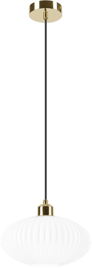 Pendel HARMA 1xE27/15W/230V diameter 25 cm hvid/guldfarvet