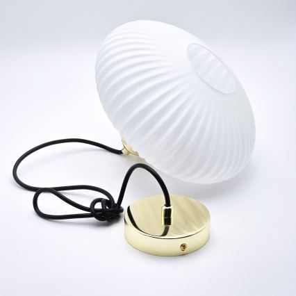 Pendel HARMA 1xE27/15W/230V diameter 25 cm hvid/guldfarvet