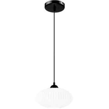 Pendel HARMA 1xE27/15W/230V diameter 25 cm hvid/sort