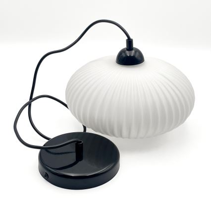 Pendel HARMA 1xE27/15W/230V diameter 25 cm hvid/sort