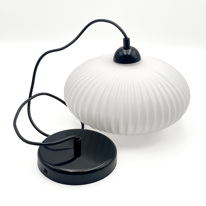 Pendel HARMA 1xE27/15W/230V diameter 25 cm hvid/sort