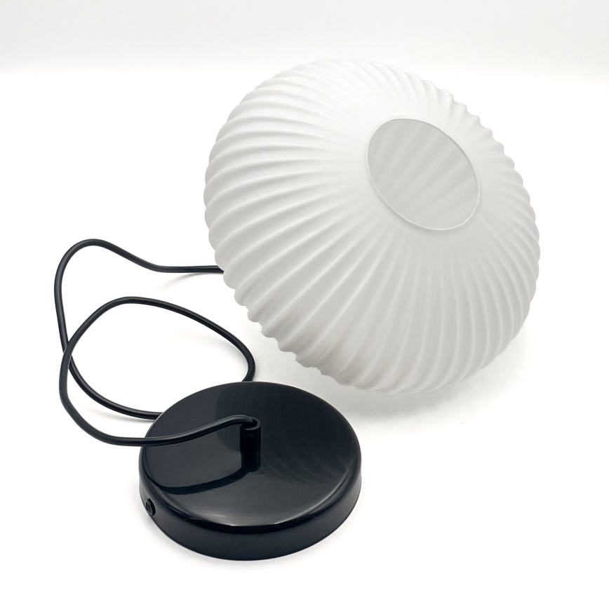 Pendel HARMA 1xE27/15W/230V diameter 25 cm hvid/sort