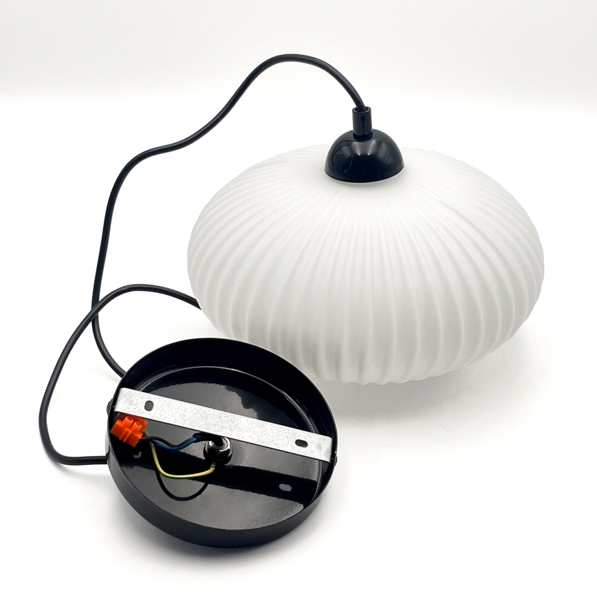 Pendel HARMA 1xE27/15W/230V diameter 25 cm hvid/sort