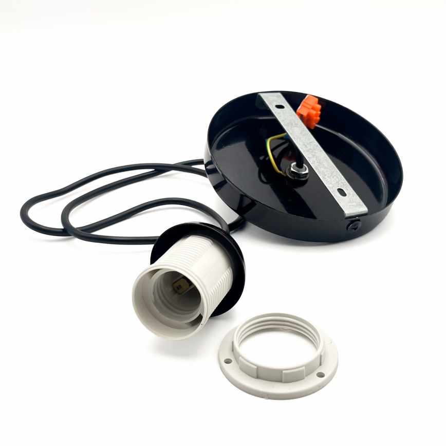 Pendel HARMA 1xE27/15W/230V diameter 25 cm hvid/sort