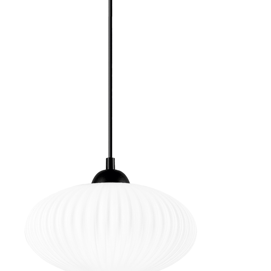 Pendel HARMA 1xE27/15W/230V diameter 25 cm hvid/sort