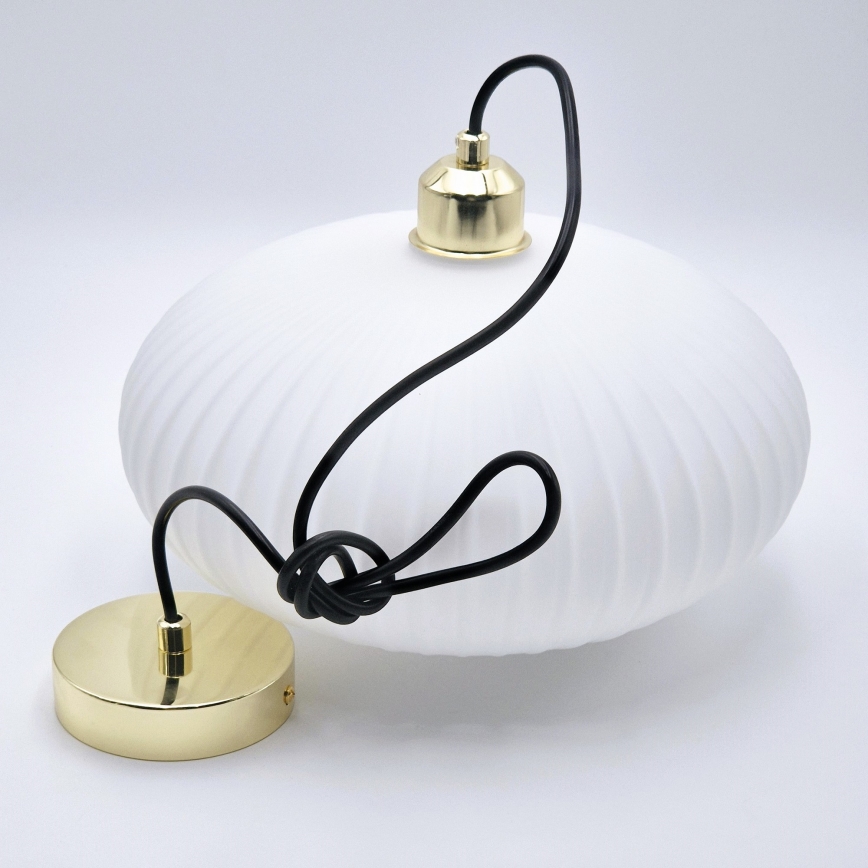 Pendel HARMA 1xE27/15W/230V diameter 30 cm hvid/guldfarvet