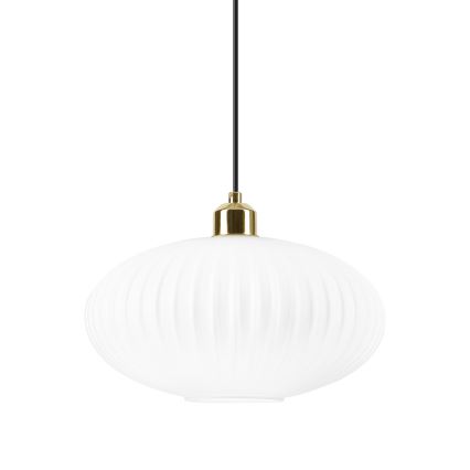 Pendel HARMA 1xE27/15W/230V diameter 30 cm hvid/guldfarvet