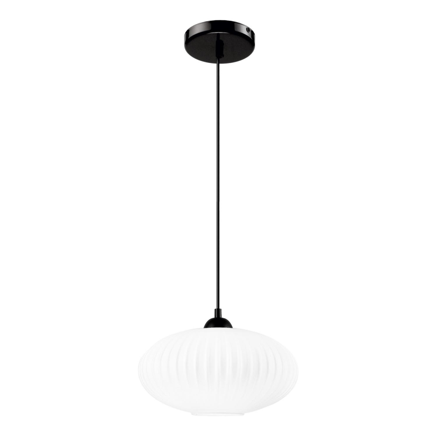 Pendel HARMA 1xE27/15W/230V diameter 30 cm hvid/sort