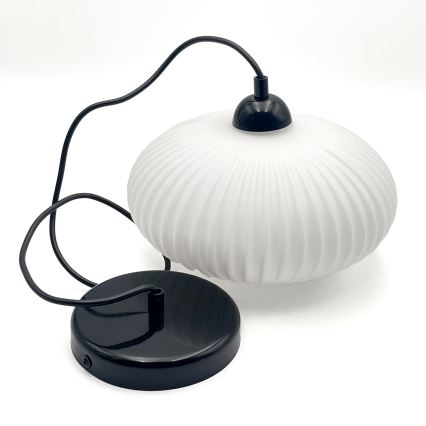 Pendel HARMA 1xE27/15W/230V diameter 30 cm hvid/sort