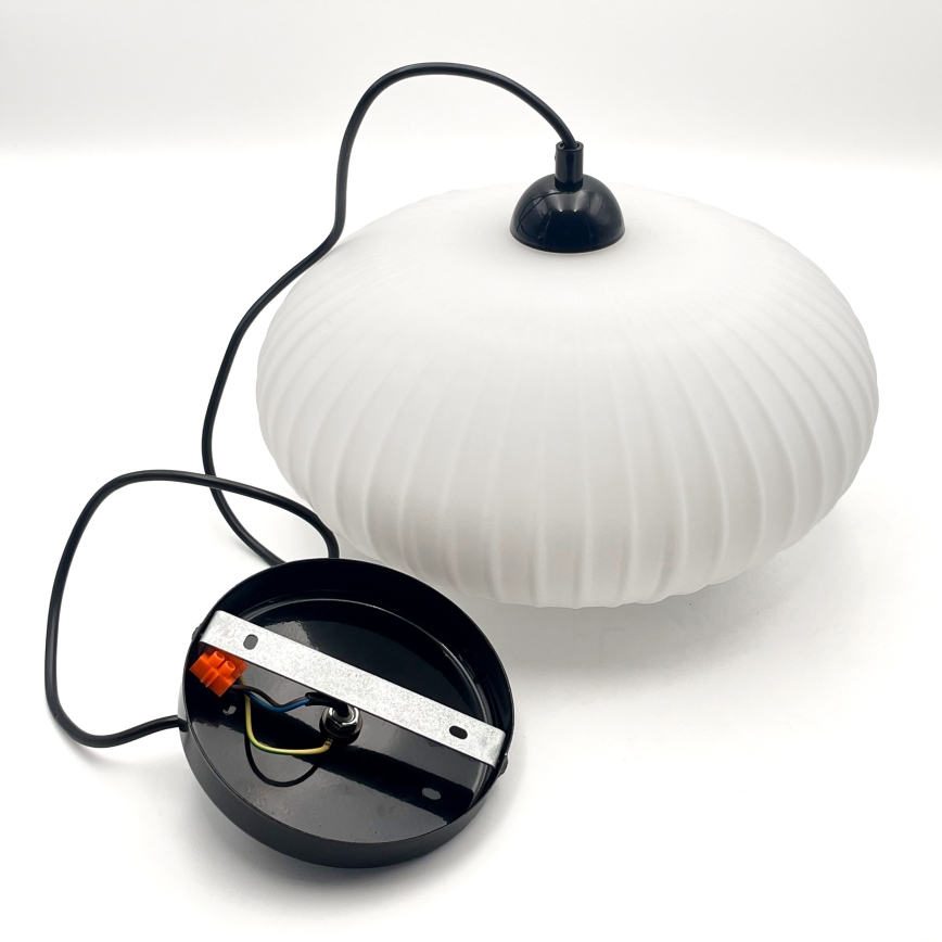 Pendel HARMA 1xE27/15W/230V diameter 30 cm hvid/sort