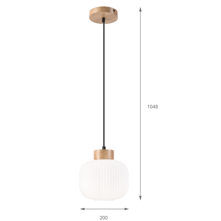 Pendel HARMONY 1xE27/15W/230V diameter 20 cm hvid/eg