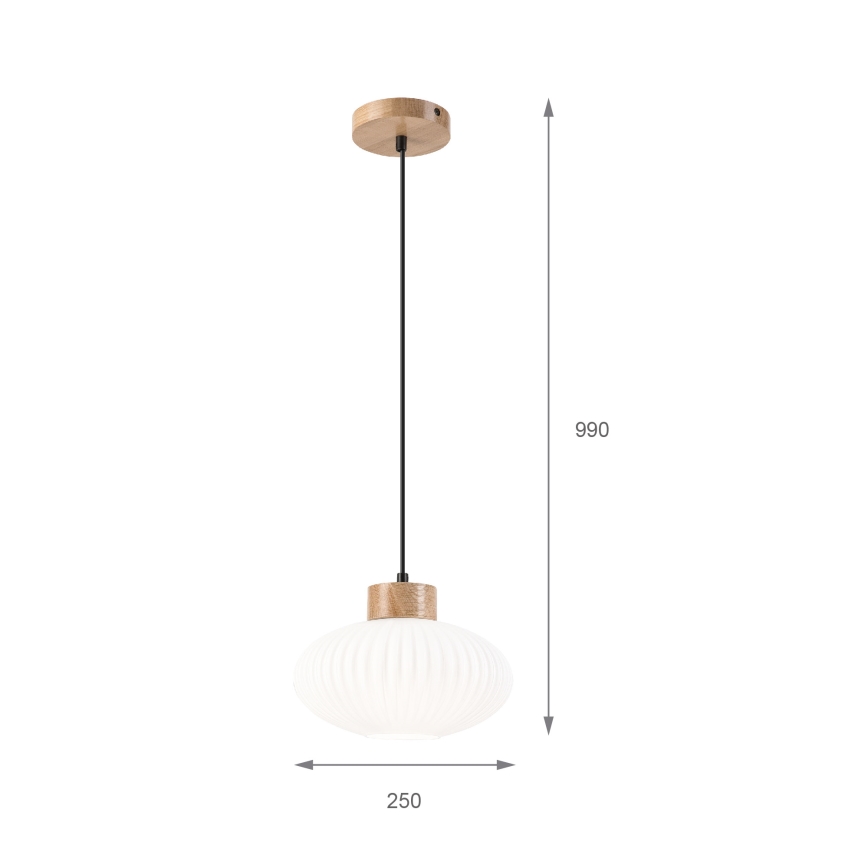 Pendel HARMONY 1xE27/15W/230V diameter 25 cm hvid/eg