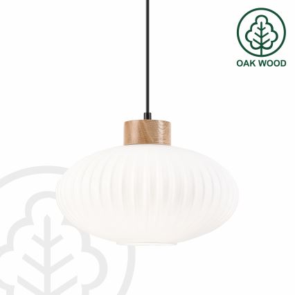 Pendel HARMONY 1xE27/15W/230V diameter 30 cm hvid/eg