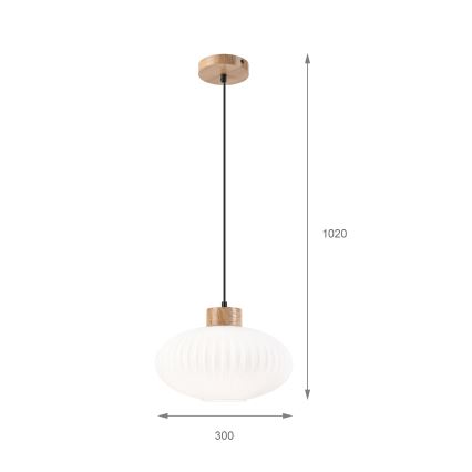 Pendel HARMONY 1xE27/15W/230V diameter 30 cm hvid/eg