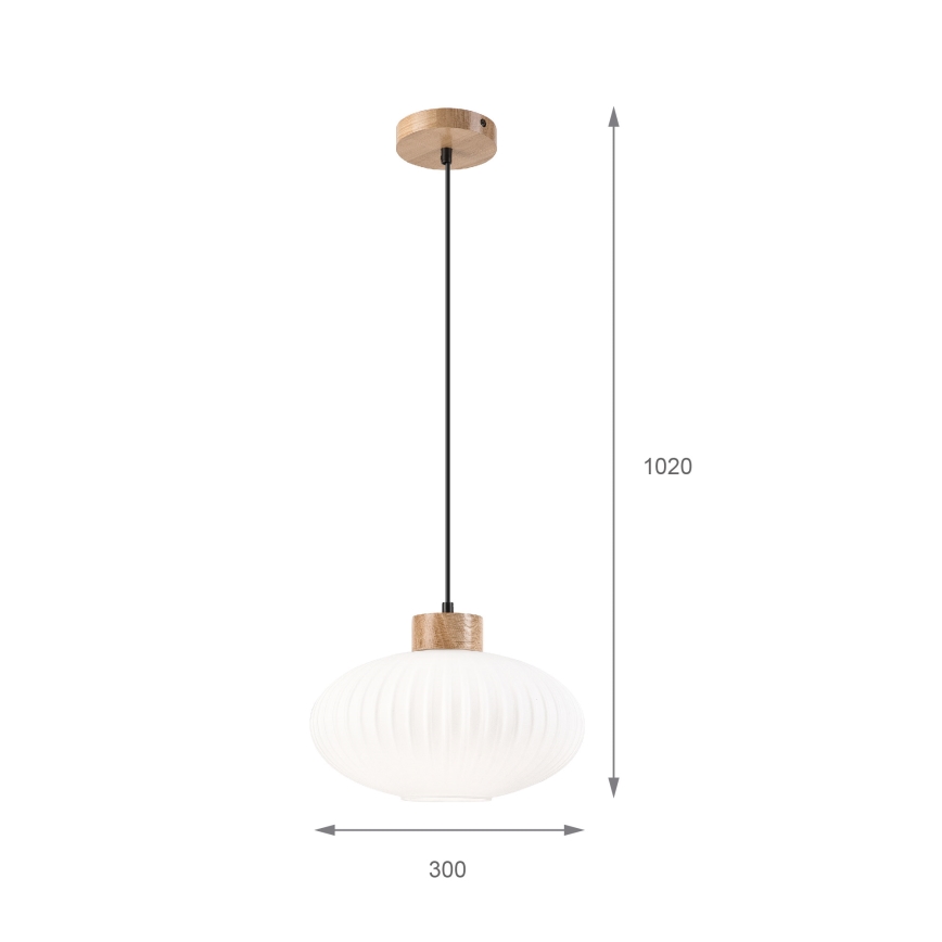 Pendel HARMONY 1xE27/15W/230V diameter 30 cm hvid/eg