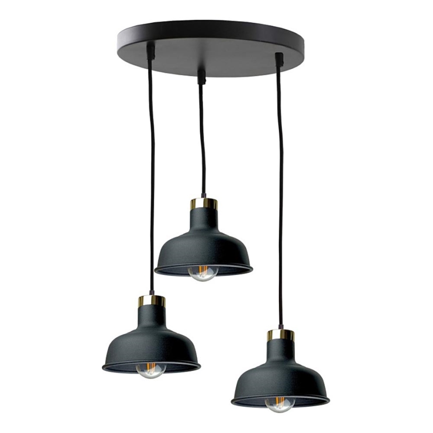 Pendel HEBE 3xE27/60W/230V sort