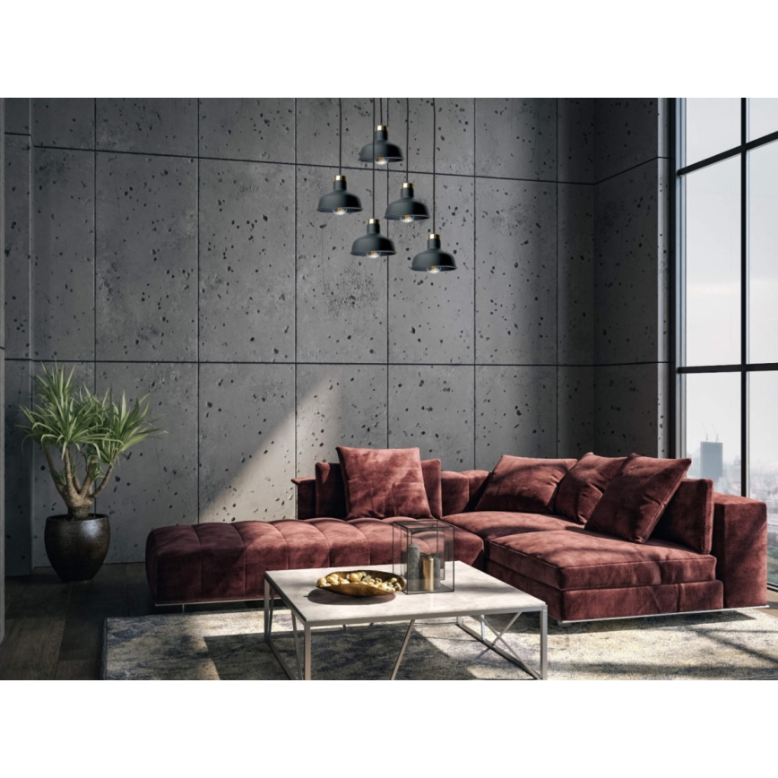 Pendel HEBE 5xE27/60W/230V sort