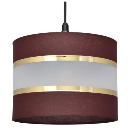 Pendel HELEN 1xE27/15W/230V diameter 20 cm brun/sort/gylden