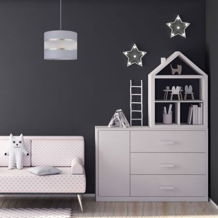 Pendel HELEN 1xE27/15W/230V diameter 20 cm grå/sølvfarvet
