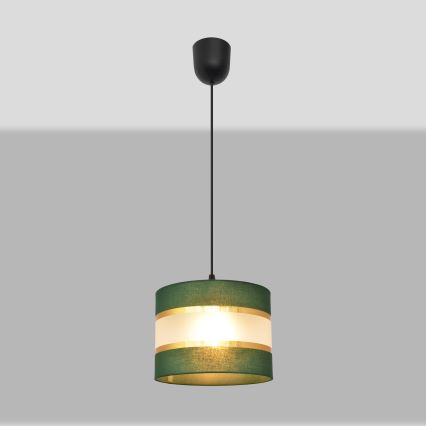 Pendel HELEN 1xE27/15W/230V diameter 20 cm grøn/guldfarvet