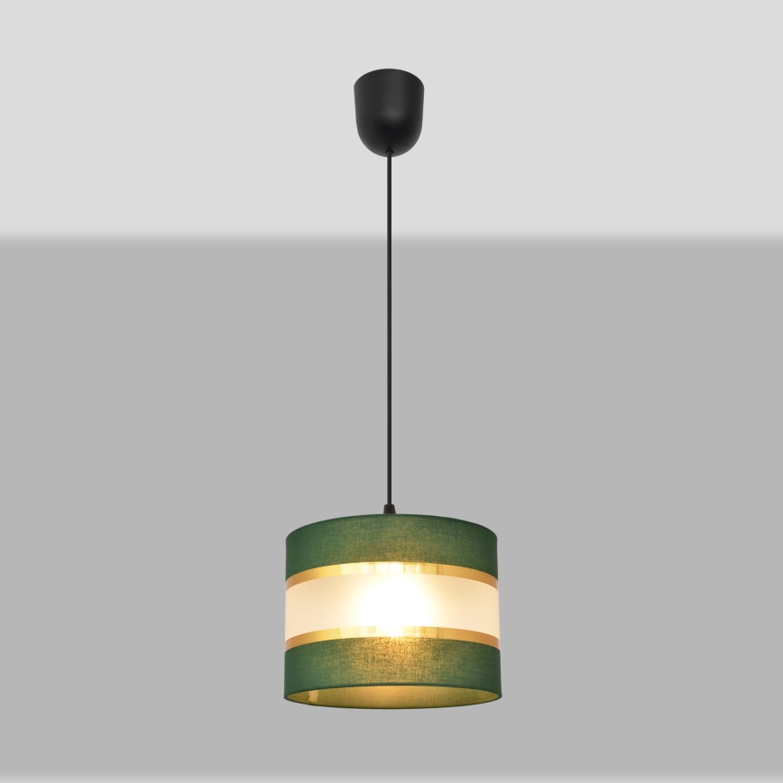 Pendel HELEN 1xE27/15W/230V diameter 20 cm grøn/guldfarvet