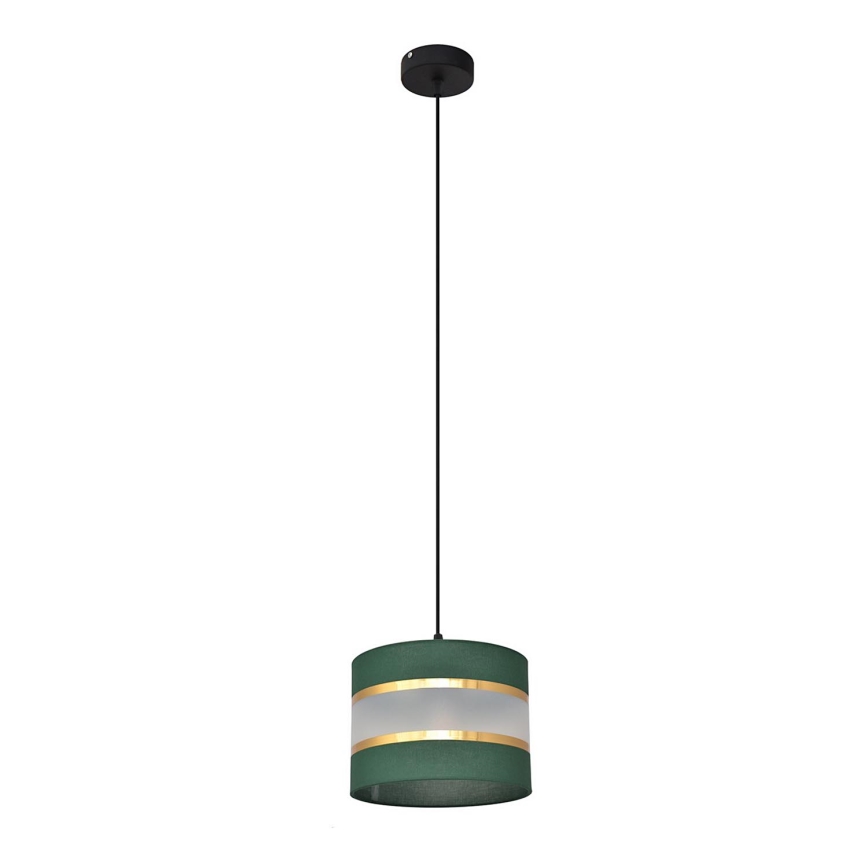 Pendel HELEN 1xE27/15W/230V diameter 20 cm grøn/guldfarvet