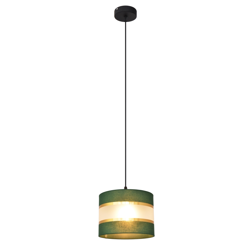 Pendel HELEN 1xE27/15W/230V diameter 20 cm grøn/guldfarvet
