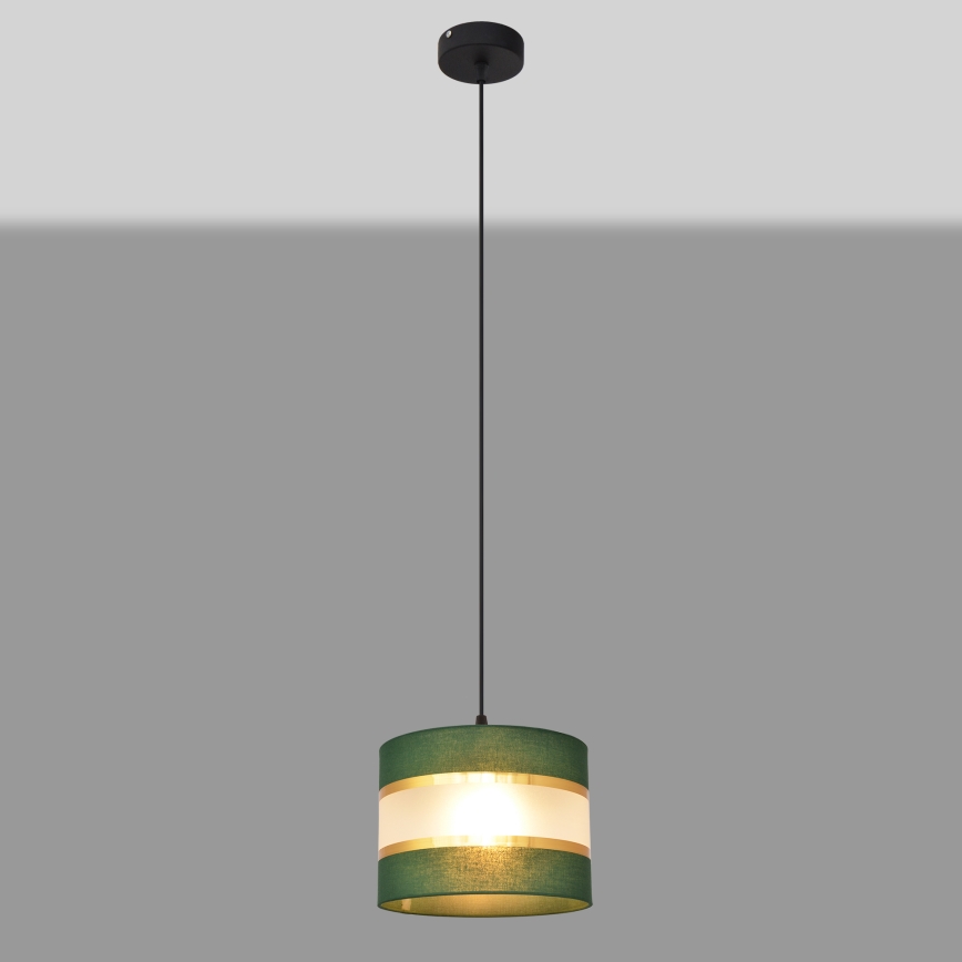 Pendel HELEN 1xE27/15W/230V diameter 20 cm grøn/guldfarvet