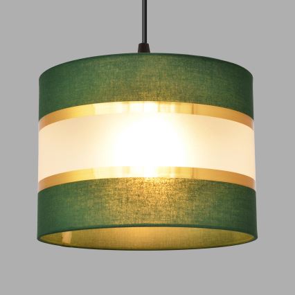 Pendel HELEN 1xE27/15W/230V diameter 20 cm grøn/guldfarvet