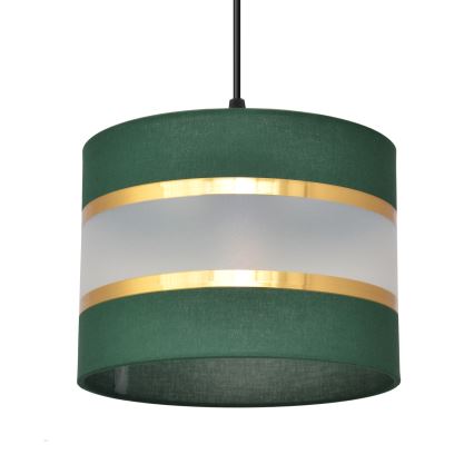 Pendel HELEN 1xE27/15W/230V diameter 20 cm grøn/guldfarvet