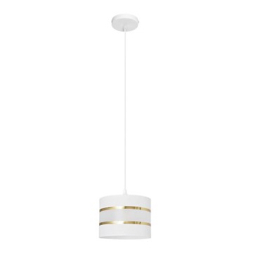 Pendel HELEN 1xE27/15W/230V diameter 20 cm hvid/gylden