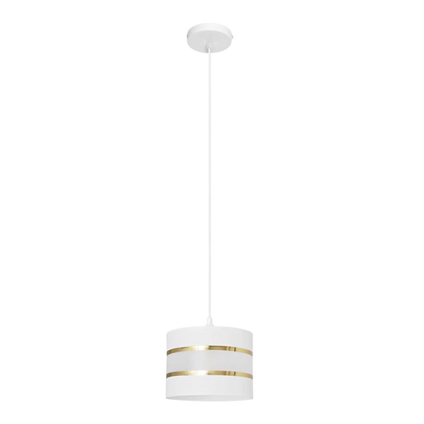 Pendel HELEN 1xE27/15W/230V diameter 20 cm hvid/gylden