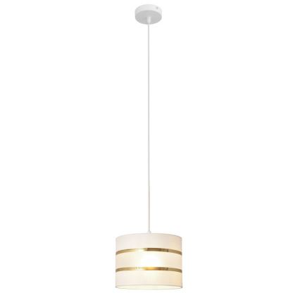 Pendel HELEN 1xE27/15W/230V diameter 20 cm hvid/gylden