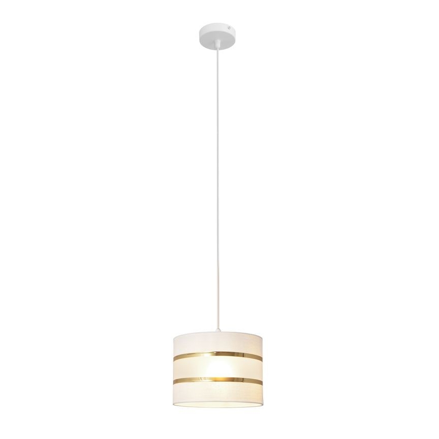 Pendel HELEN 1xE27/15W/230V diameter 20 cm hvid/gylden