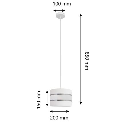 Pendel HELEN 1xE27/15W/230V diameter 20 cm hvid
