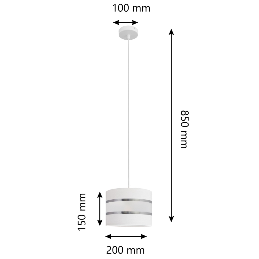 Pendel HELEN 1xE27/15W/230V diameter 20 cm hvid