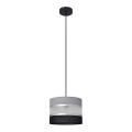 Pendel HELEN 1xE27/15W/230V diameter 20 cm sort/grå/sølvfarvet