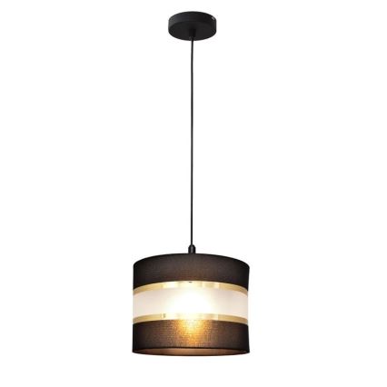 Pendel HELEN 1xE27/15W/230V diameter 20 cm sort/gylden