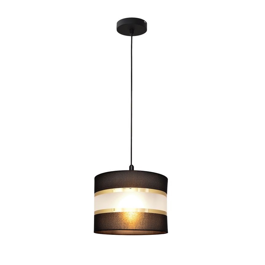 Pendel HELEN 1xE27/15W/230V diameter 20 cm sort/gylden