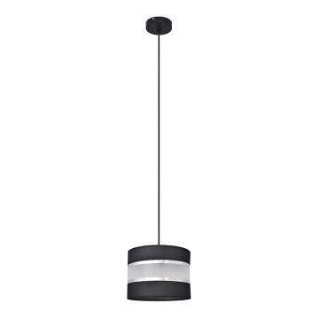 Pendel HELEN 1xE27/15W/230V diameter 20 cm sort/sølvfarvet