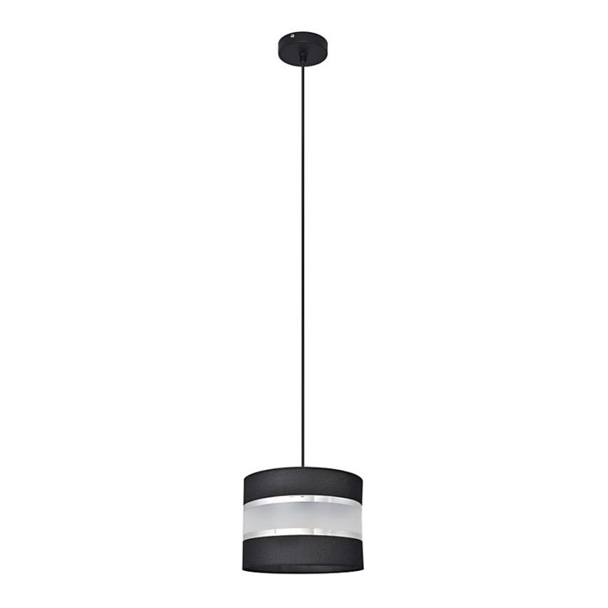 Pendel HELEN 1xE27/15W/230V diameter 20 cm sort/sølvfarvet
