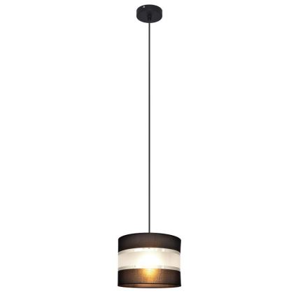 Pendel HELEN 1xE27/15W/230V diameter 20 cm sort/sølvfarvet
