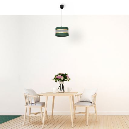 Pendel HELEN 1xE27/15W/230V diameter 25 cm grøn/guldfarvet