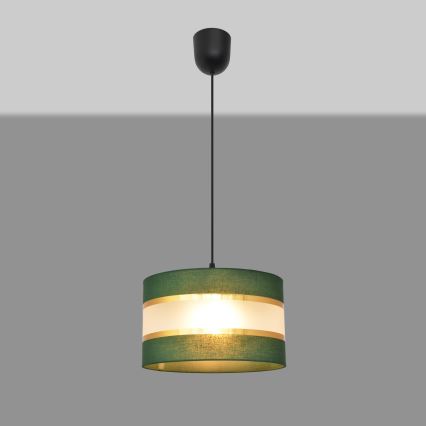 Pendel HELEN 1xE27/15W/230V diameter 25 cm grøn/guldfarvet